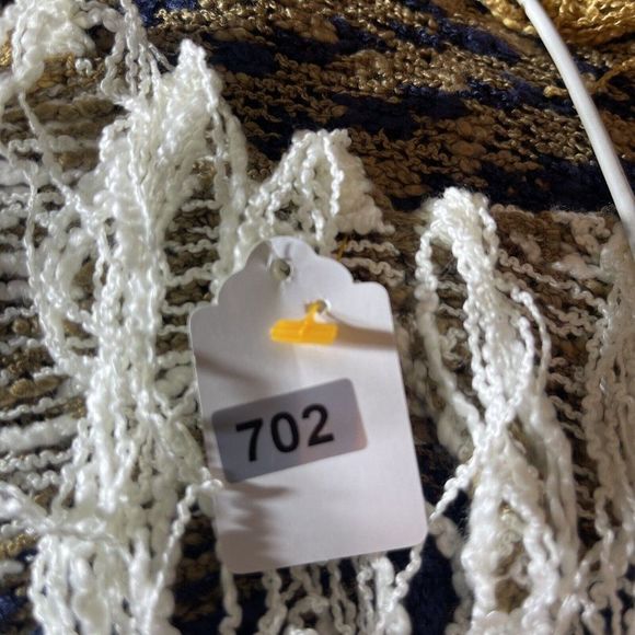 MISS ME V LADIES MULTICOLOR  MIXED KNIT BOHO SWEATER TANK  TOP SIZE L #702 - Picture 8 of 8